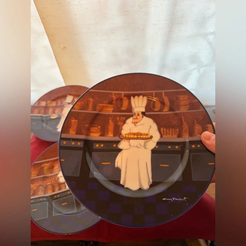 6 Williams Sonoma CHEF SERIES by Guy Buffet Salad Plates 8.25